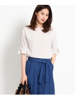 〔洗える〕キャンディスリーブジョーゼットブラウス/オフホワイト(003)
