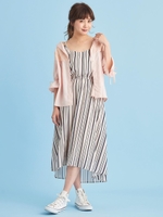 マルチストライプキャミワンピース/ネイビー柄