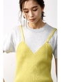 【AZUL by moussy】キャミレイヤード半袖ニットプルオーバーMOOK番号93022/YEL