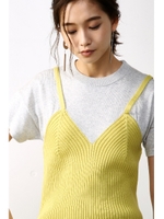 【AZUL by moussy】キャミレイヤード半袖ニットプルオーバーMOOK番号93022/YEL