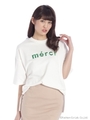 裏毛ロゴTシャツ/ネイビー