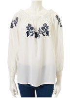 オフショル刺繍ブラウス/ベージュ