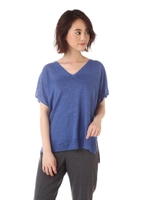 ウォッシャブルリネンVネックニット/オフ1(031)