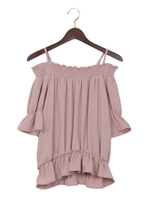 キャンディー袖オフショル5分袖/TOPS/マスタード