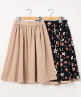 リバーシブルスカート(花柄×無地/ストライプ×無地)