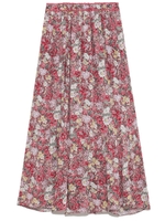 ガーデンフラワーミモレスカート/RED