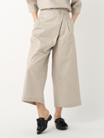 ラップハトメリネンワイドパンツ（セットアップ対応）/ブルー