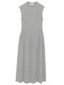 プリーツAラインリブニットワンピース/GRY