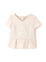 リネンライクブッチャーセットアップブラウス/ブルー(110)