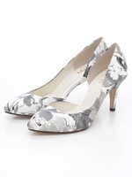 花柄パンプス/ブラック