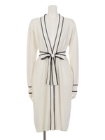 LINE KNIT GOWN/WHITE
