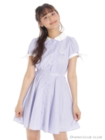ストライプシャツワンピース/ラベンダー