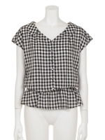 バックリボンブラウス（チェック）/チェック