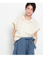 バックリボン抜き衿ブラウス/ホワイト系(002)