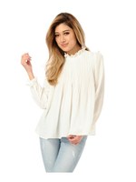 プリーツブラウス/BLACK