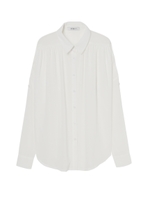 ギャザーショルダーシースルーシャツ/KHAKI