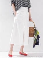 フロントポケットキュロットパンツ/ホワイト
