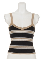 マルチボーダーラメニットビスチェ/ブラック