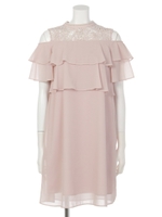 シフォンレースティアードOP/ベージュ