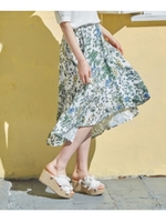 ボタニカルイレギュラーヘムスカート/ブラック(119)