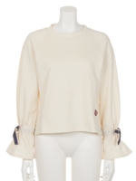 袖口フレアスウェットトップス/WH