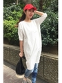 ポケ付Ｔシャツワンピース/テラコッタ(150)