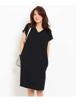 （洗える）[S]ソフトクレープバイカラーワンピース/キャメル(641)