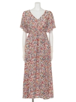 【chille anap】小花柄フレアスリーブワンピース/IV