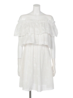 【chilleanap】フラワープリントオフショルワンピース/BL