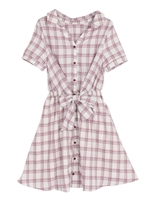 【sw】チェックシャツワンピース/オフホワイト