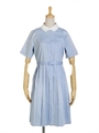 【F i.n.t】クレリック衿プリーツシャツワンピース/LIGHT BLUE