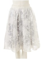 オーガンジータックフレアスカート/ベージュ