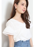 袖シースルーブラウス(ブラック)/ブラック