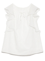 フリルスリーブブラウス/WHT