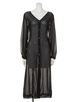 ヴィインテージロングカーデ/ブラック