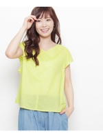 バックフリルローンブラウス/レモンイエロー(031)