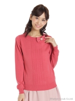 リボンニット前ケーブルPO　2/グレー