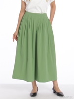 ダンプストレッチバイオ加工ワイドパンツ/ライトグリーン