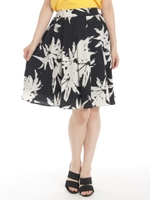 柄フレアスカート/ネイビー