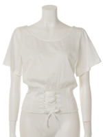 フリルSLVコルセットTOP/WHT
