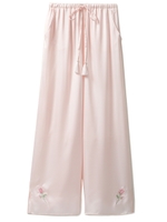 ローズサテンロングパンツ/PNK