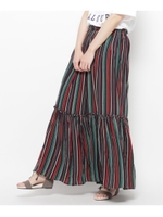 マルチストライプマキシスカート/ブラック(319)