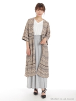 オリエンタル柄ガウン/ネイビー