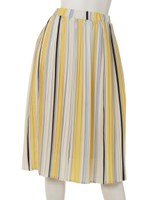 【Marie Hill】マルチストライププリーツスカート/イエロー