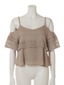 ドロップショルダーレースTOPS/ブラック