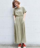 ロゴ入りカットマキシワンピース