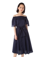 [JJコラボ]オフショルダーワンピース/ネイビー(120)