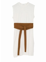 ウエストサッシュ付スリットチュニック【web限定別注】/ホワイト