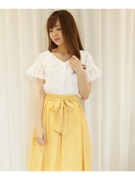 シアーチェックブラウス/ブラック(010)