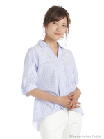 Vゆる衿付刺しゅう入りBL　3/オフ